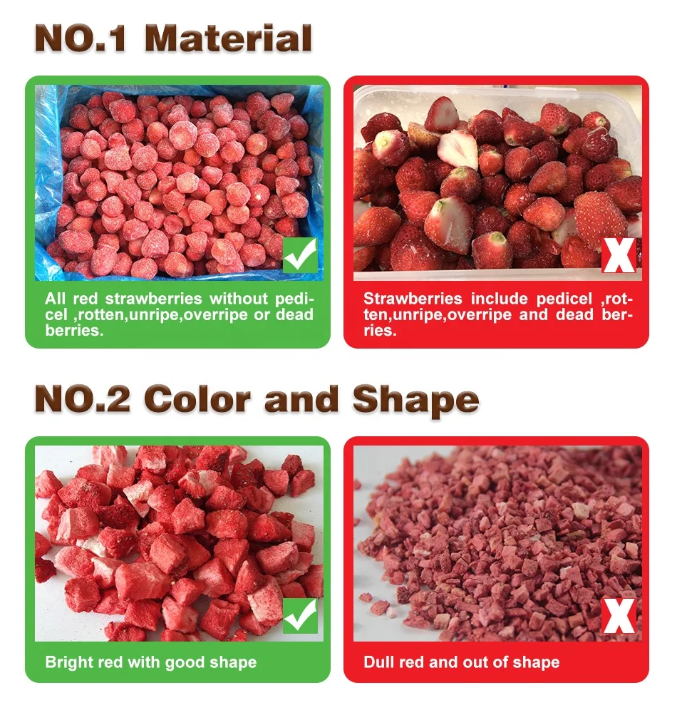 Chinese factory supplies China freeze dry red fruits strawberri dried freeze-dried sliced strawberry chips