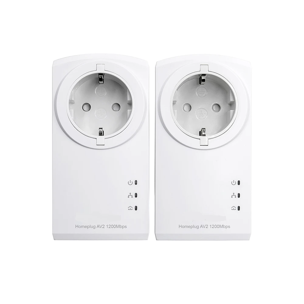 
AC Passthrough Homeplug Powerline Adapter Kit AV2 1200Mbps Powerline Adapter 