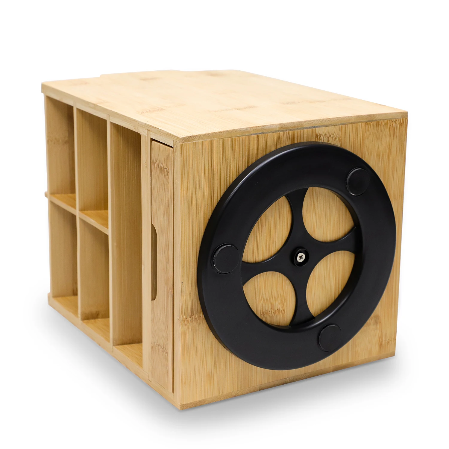 Bamboo Rotation Desktop Storage Box Natural Wood Office Pen Holder Multifunction Stationery Splicing Pencil Bamboo pen holder