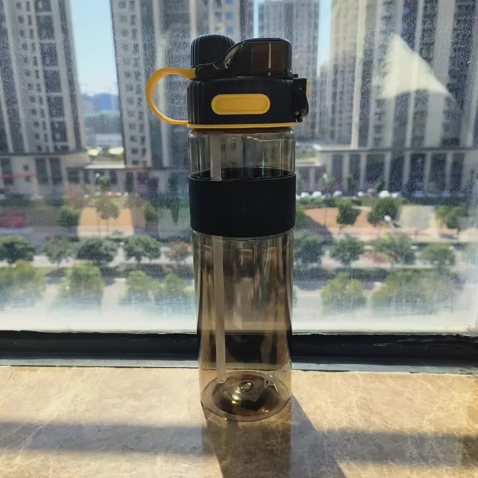 Top Seller 1000ml 1.5L 32oz Wide Mouth Tritan Plastic Water Bottle Jug with Silicone Sleeve and Handle