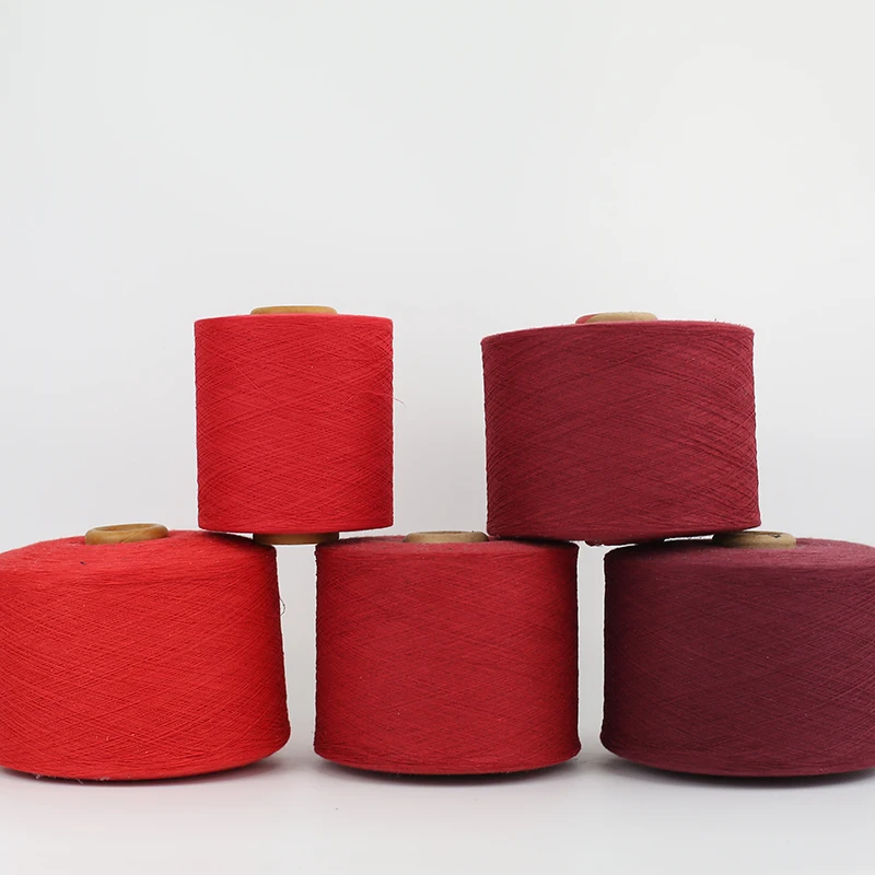 Soild Colors 100% Polyester Yarn Polyester Spun Yarn For Circular Knitting Machine Weaving Purpose
