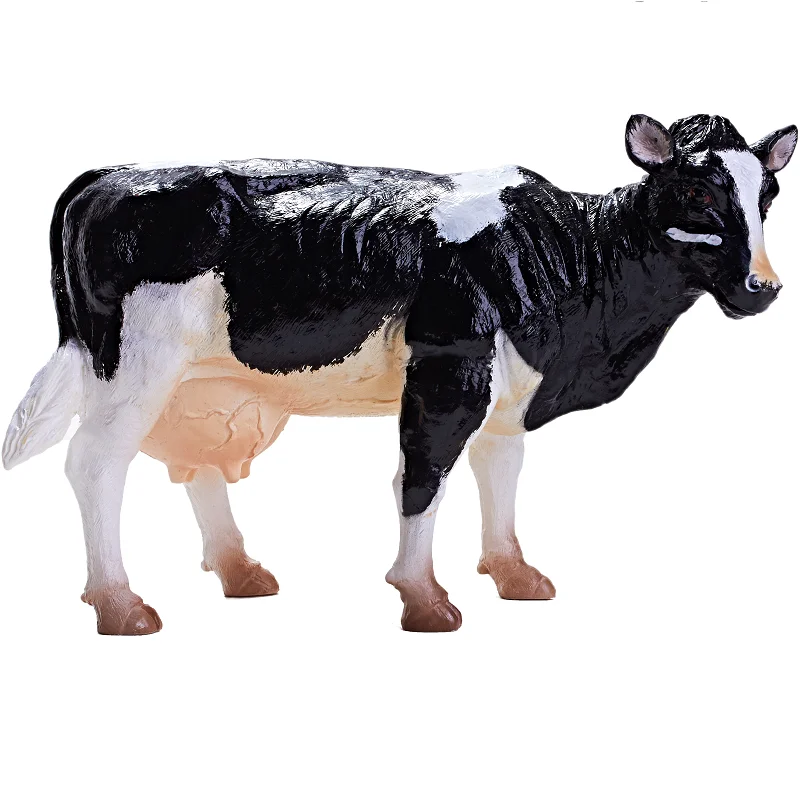 Custom Holstein Friesian Figure Pvc Holstein Cow Animal Model Toy Vivid Holstein Friesian Cow Action Figure