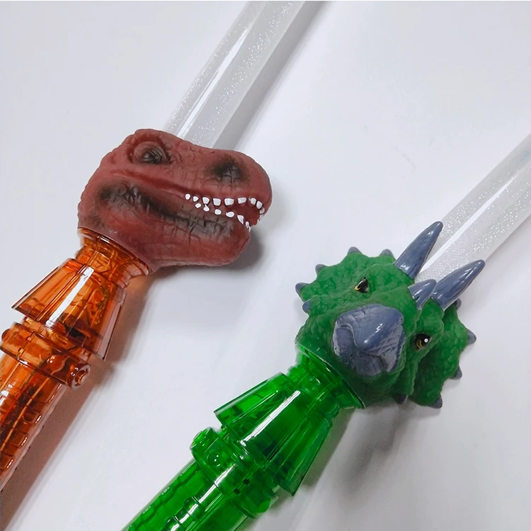 Wholesale dinosaur LED laser sword colorful music lightsaber for kids toy