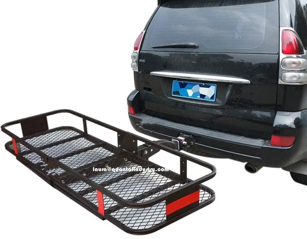 Корзина для сцепного устройства грузовой перевозчик, 500 фунтов Емкость, черная сталь, 2-складывания для конических фрез