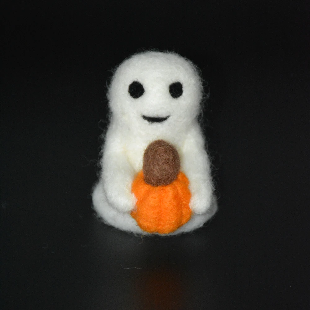 Needle Felt Halloween Ghost Toys - Soft, Small, High Quality Wool Felt Ghost Toys for Halloween Decoration.