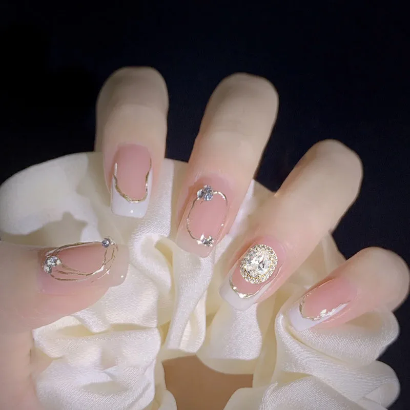 Factory Wholesale Shiny Zircon Oval Shape Nail Charms Rhinestones Round Design Nail Jewelry for Women Girls