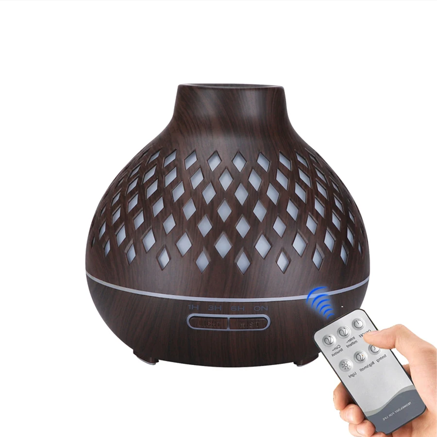 400ml USB Essential Oil Wood Diffuser Steam Ultrasonic Cool Mist Mini Humidifier Air Purifier 7 Color Change for  Office Home