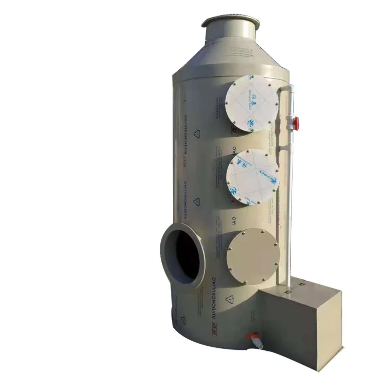 
 Промышленный вертикальный полипропиленовый скруббер, система очистки и фильтрации отработанных газов, контроль загрязнения  