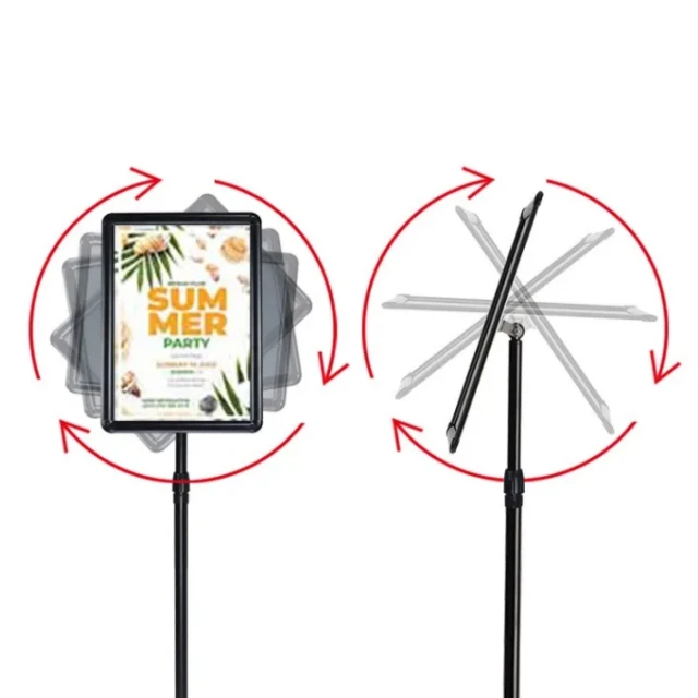 High Quality Advertisement Metal Display Easel Stand Poster Advertising Sign Board With Snap Aluminum Frame