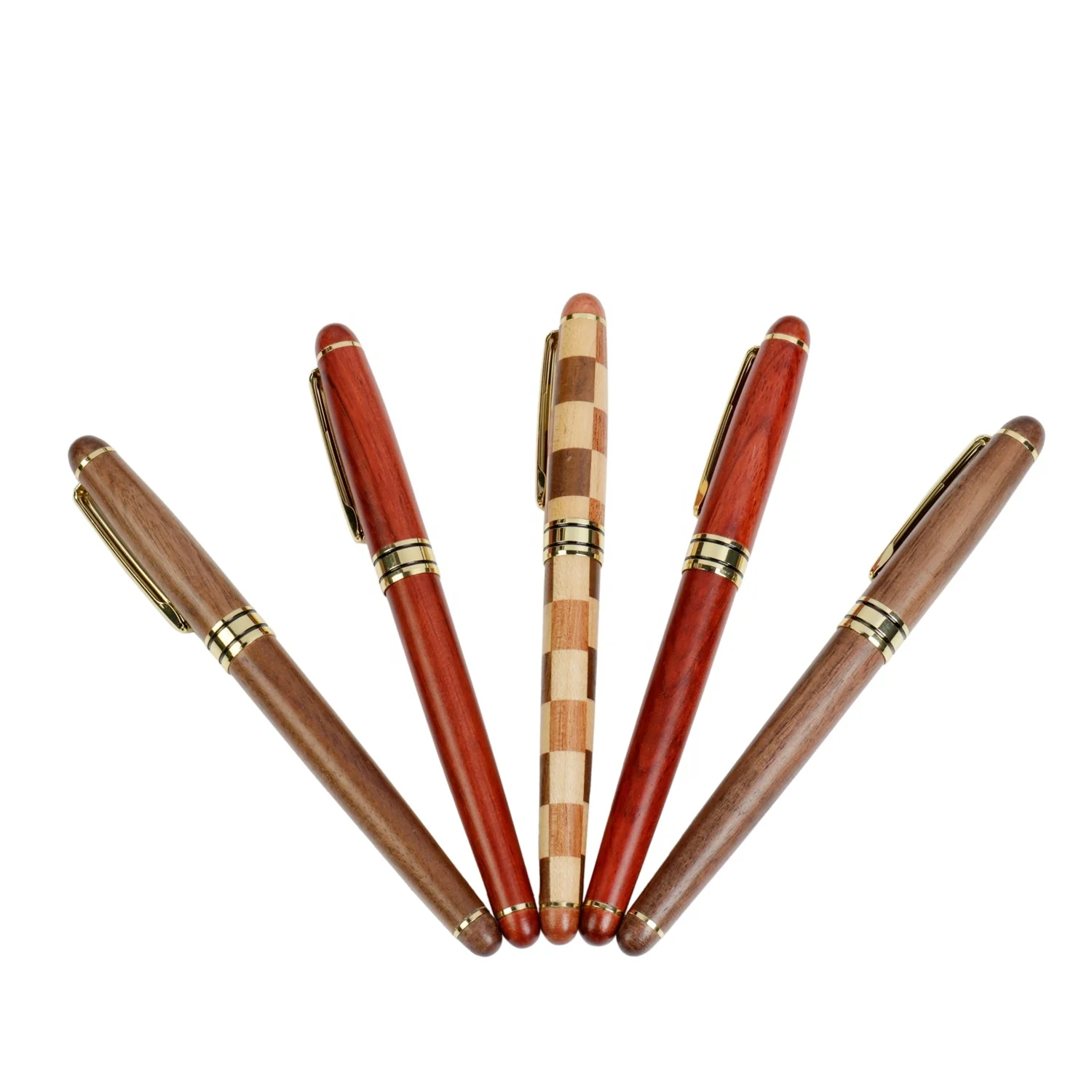 New Style Design Luxury Custom Laser Logo  Eco - Friendly Wooden Gift Walnut Fountain Pen