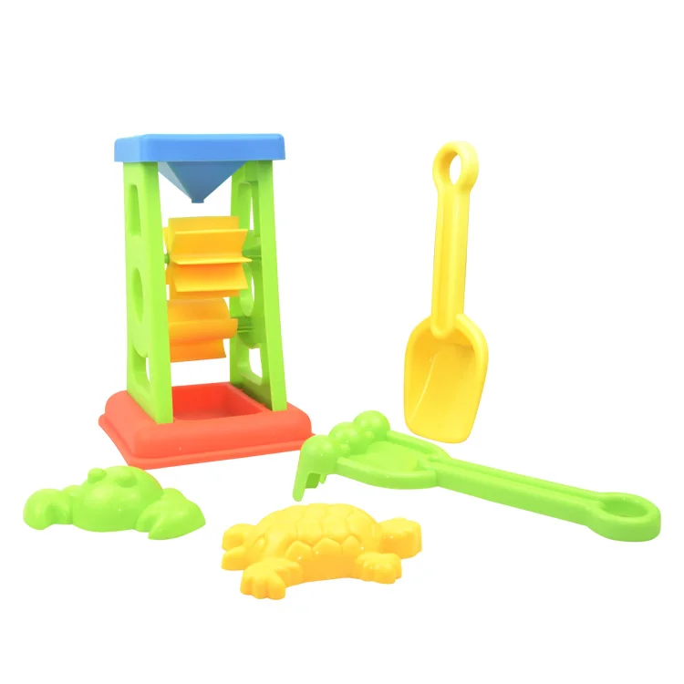 Wholesale waterwheel sand beach toys  amusing beach buggy play set 6PCS beach toys for kids