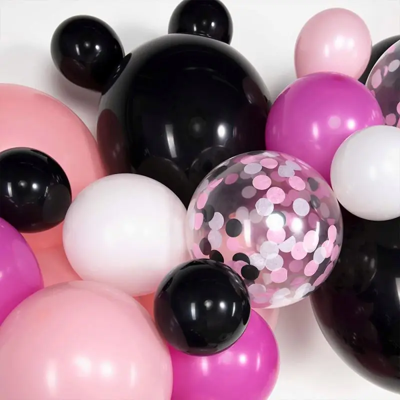 Balloon Arch &Garland Kit 100Pcs Pink Black White Confetti Birthday Party Decorations Baby Shower Engagement Bridal Shower X0233