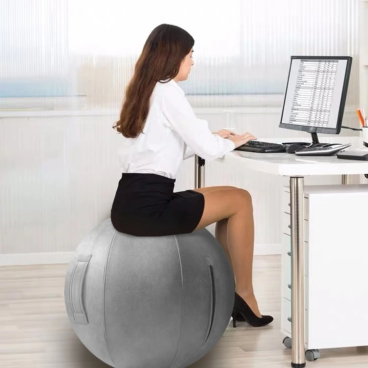 Amazon Top Seller 2021 65cm 75cm vegan faux leather Swiss yoga workout ball with cover for fitness used for Office and Home Yoga