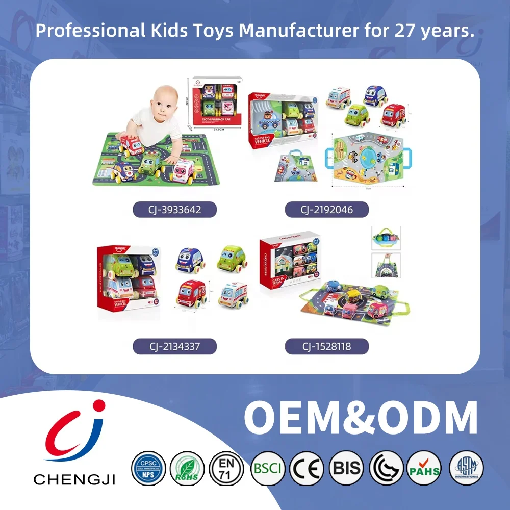 Chengji foldable game mat cartoon dinosaur spaceship press go toy car play set baby animal transportation indoor game floor mat