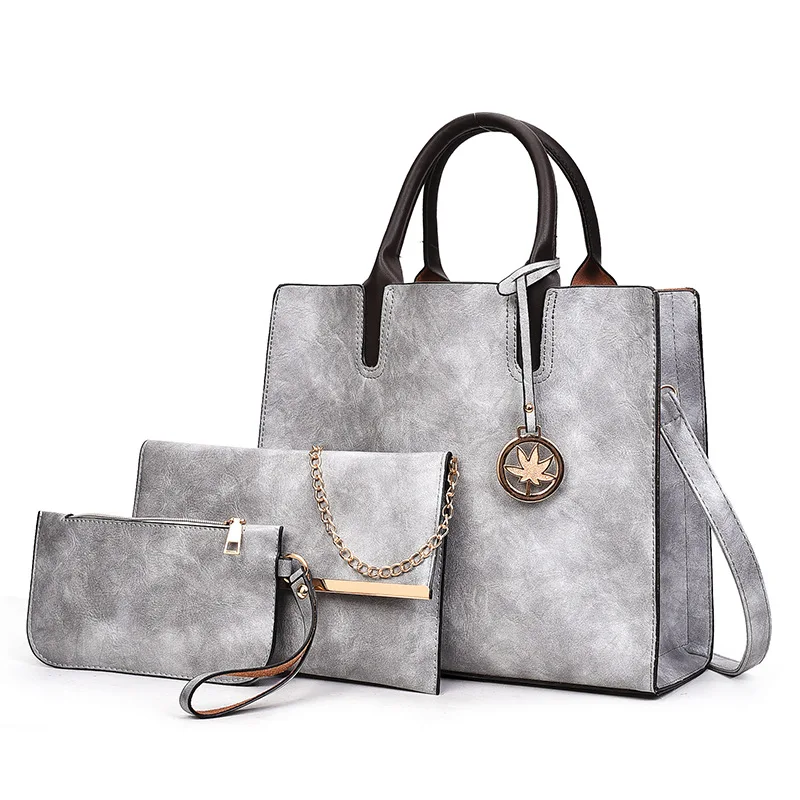 High quality 3 in 1 Sets Tote Handbags Wallets Ladies Fashion Large Hand Bags Girls Luxury Purses For Woman
