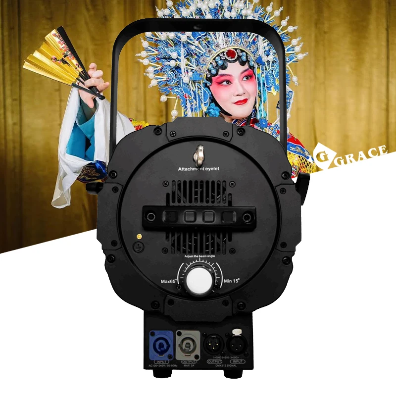 Igracelite 200W LED Fresnel Lens Studio Light Electric Zoom Stage Spotlight Theater Lighting