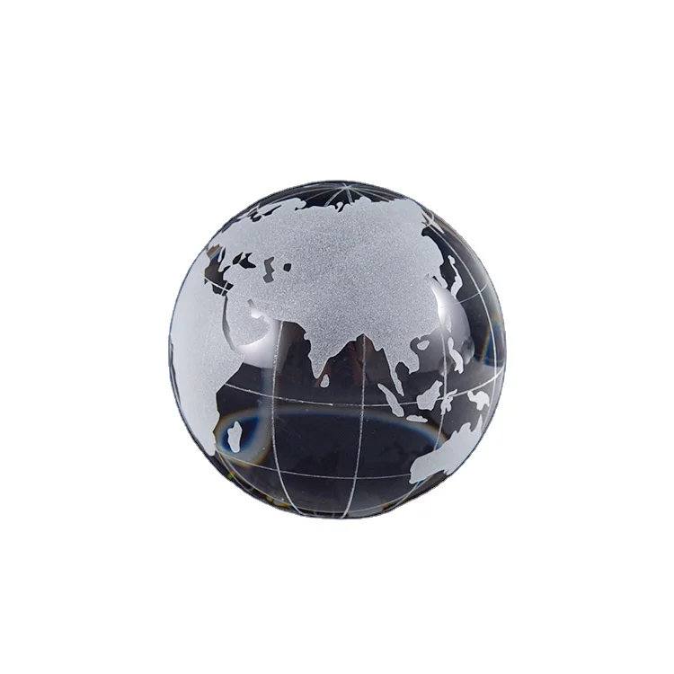 Custom Crystal Globe Paperweight 3D Laser Engraved Glass Sphere Display Ball Meditation Ball Home Decoration