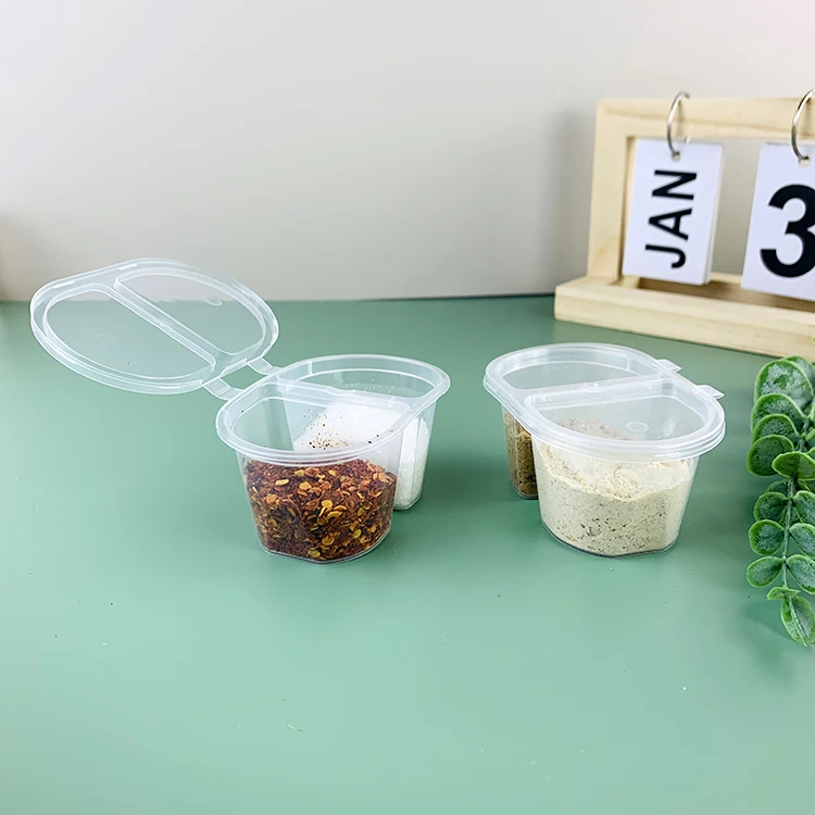 Tengyue Dip Container with Lid Plastic Food Pots and Sauce Pack for Serving and Storing Various Foods
