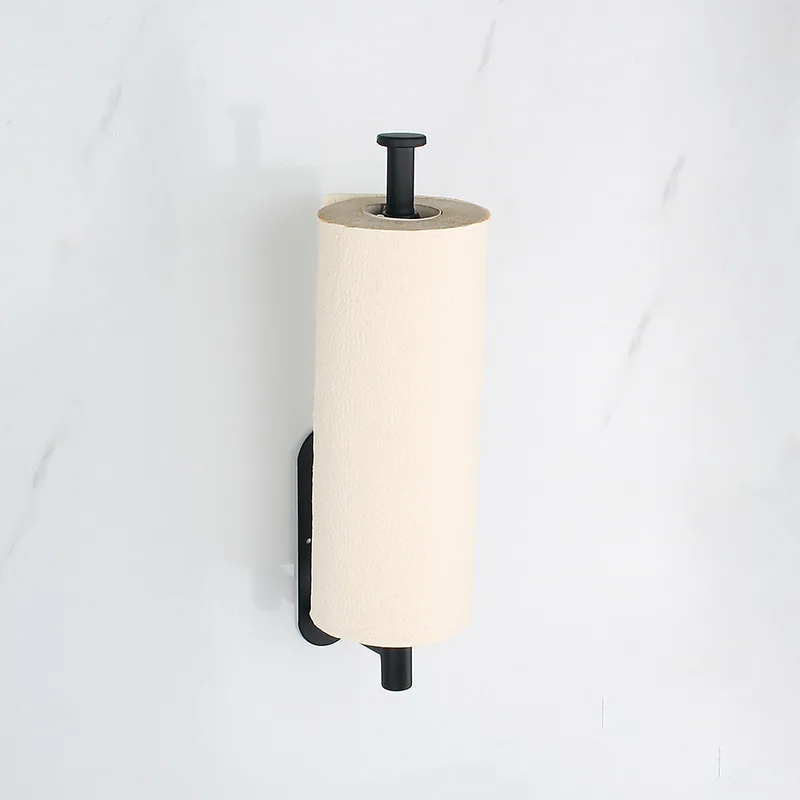 Single Hand Operable Wall Mount Paper towel roll holders stainless steel black Damped toilet roll holder with damping mechanism