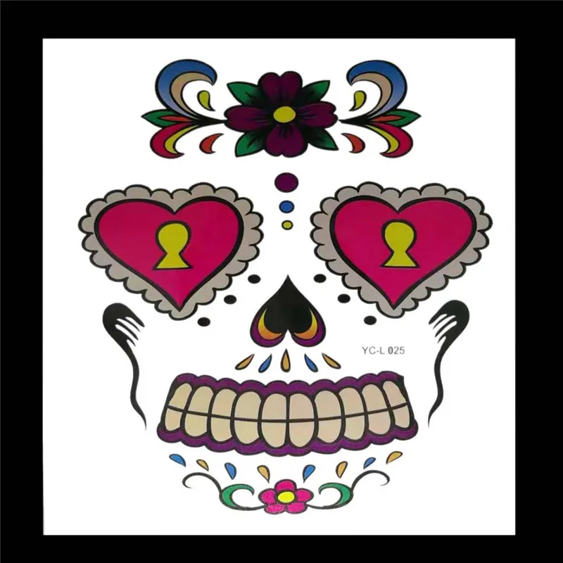 Европейский и американский Хэллоуин мексиканский День мертвых персонализированный Макияж лица татуировка стикер