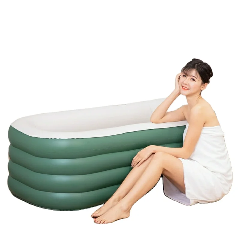 PVC Portable Adults Inflatable Bathtub With Removable Lid Bathtub With Spa