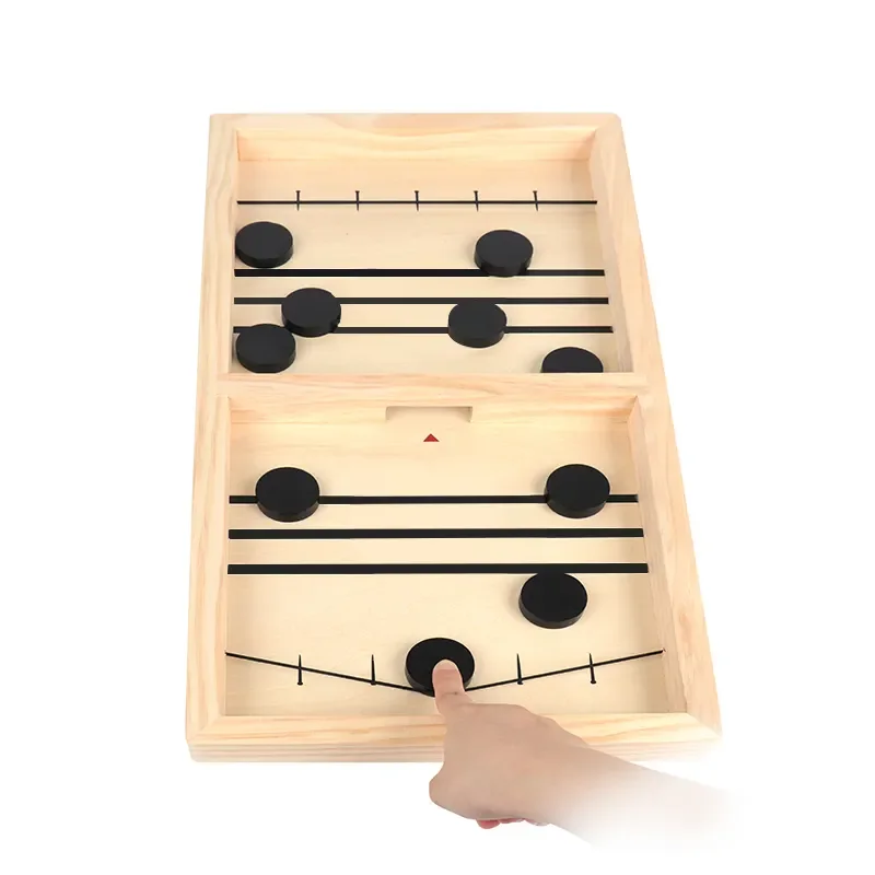 indoor parents children family game educational toys wooden fast sling ice hockey desktop board game for brain intelligent