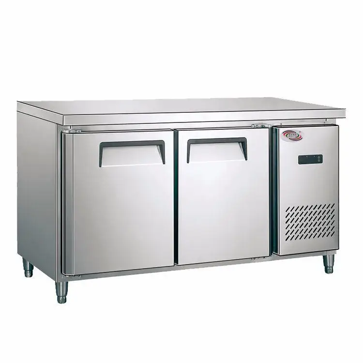 Professional Worktable Commercial Stainless Steel Kitchen Workbench Coffee Good Quality Refrigerator Cold Table Freezer