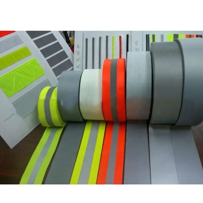Reflective Fabric Material Reflective TC Polyester Tape Highly Visible In Dark Reflective Ribbon