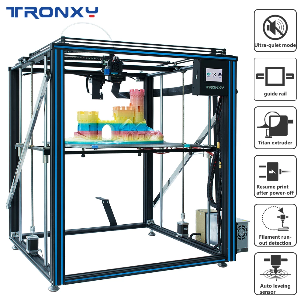 TRONXY X5SA-500 PRO направляющая версия 500*500*600 мм большой размер ЧПУ 3d принтер Corexy ультра-тихий драйвер impresora