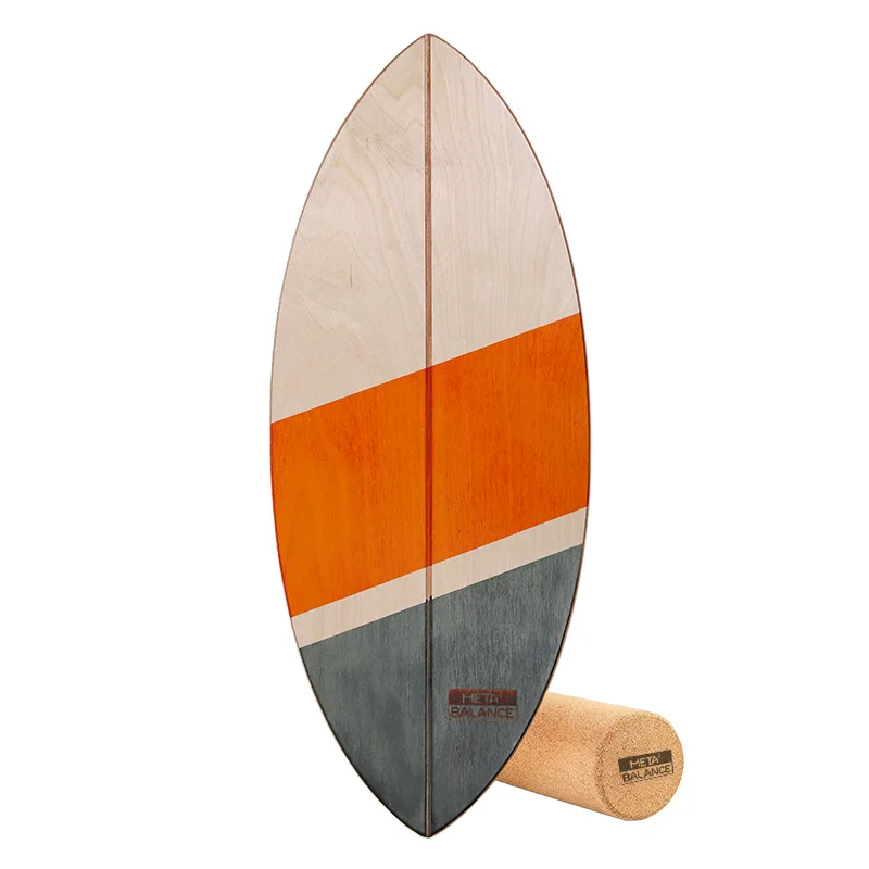 Meta2Balance Best Workout Standing Desk Wood Balance Board with Cork Roller  balance training and balancing products