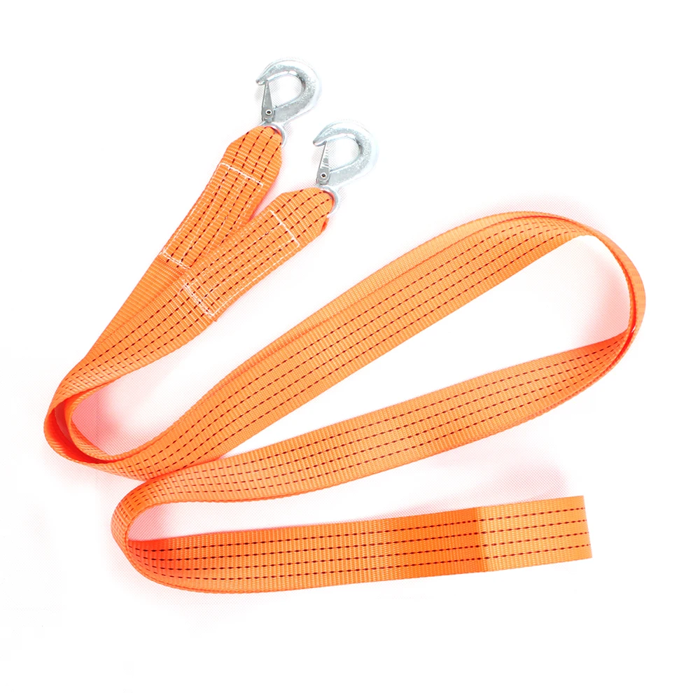 Premium Quality Reflective Elastic Kinetic Snatch Strap with Metal Hook for bike Towing - Ratchet Tie-Down Rope