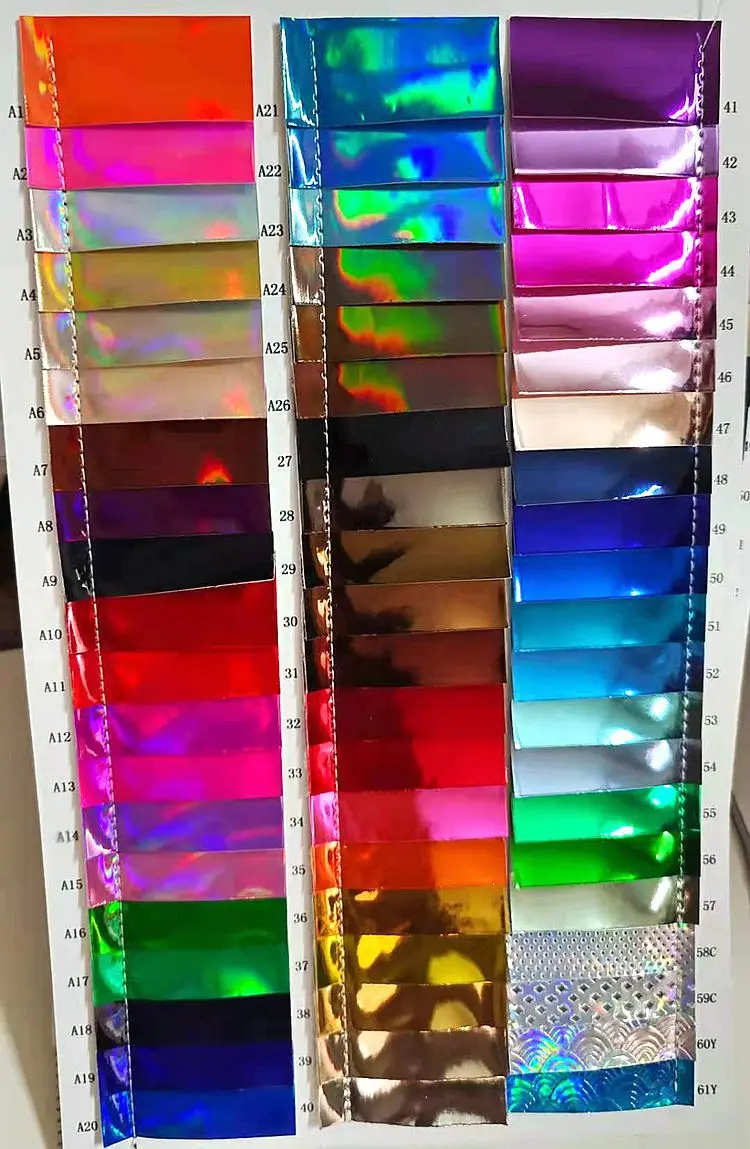 Iridescence Laser Metal Mirror Synthetic Faux Leather Holograpic Polyurethane Fabric for Costume