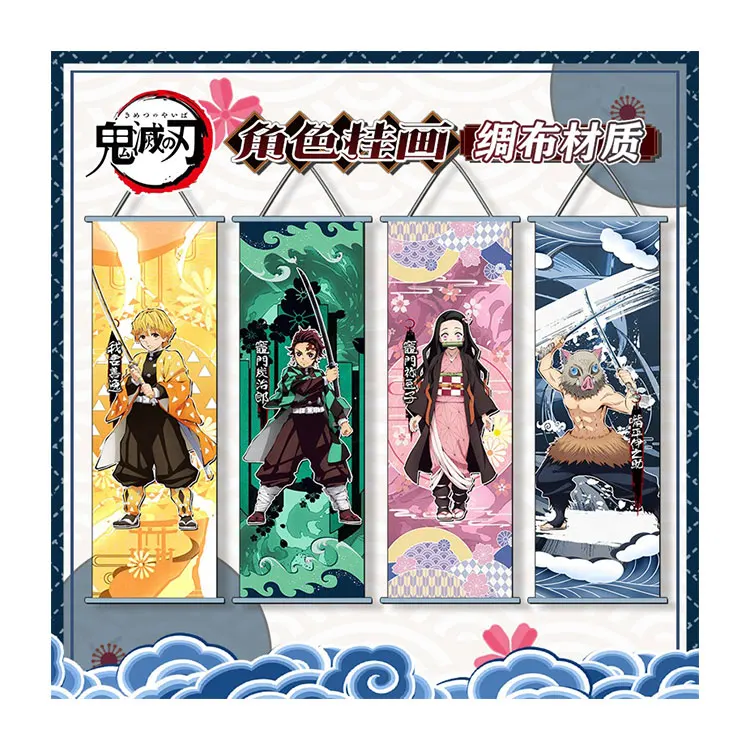 Anime Demon Slayer Wall Scroll Hang Poster Kimetsu No Yaiba Hanging Painting Picture