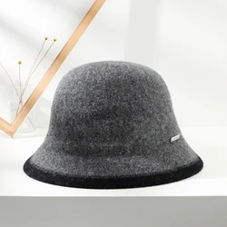2022 New Hot Sale Autumn Outdoor Leisure Foldable Wool Bucket Hat Assorted Colors custom Knitted  Winter Bucket Hat