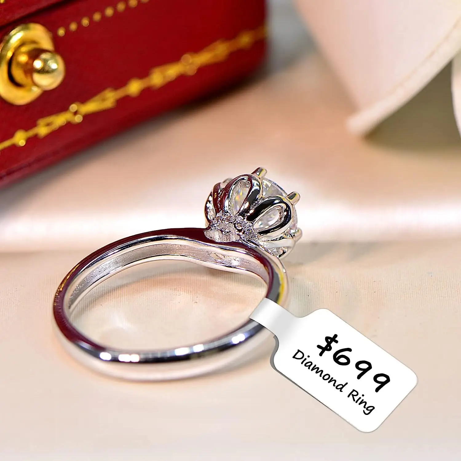 Blank Jewelry Price Tags Stickers White Jewelry Price Label Self Adhesive Short Dumbbell Barbell Label for Necklace Earring