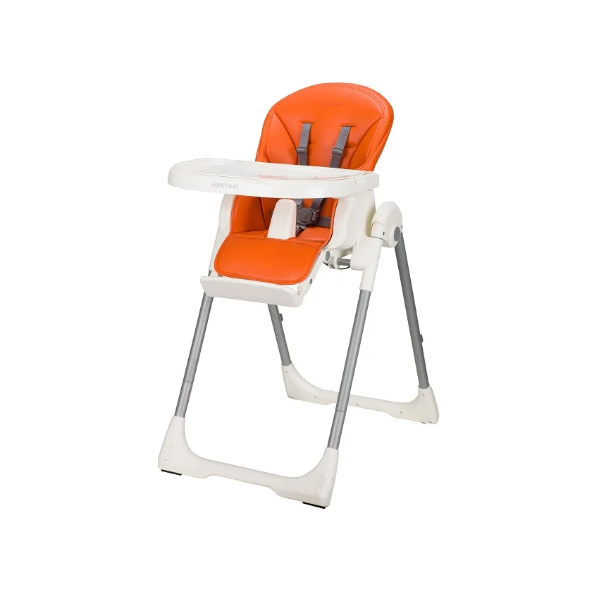 
Factory wholesale adjustable folding high chair baby feeding dining chair with PU cushion 