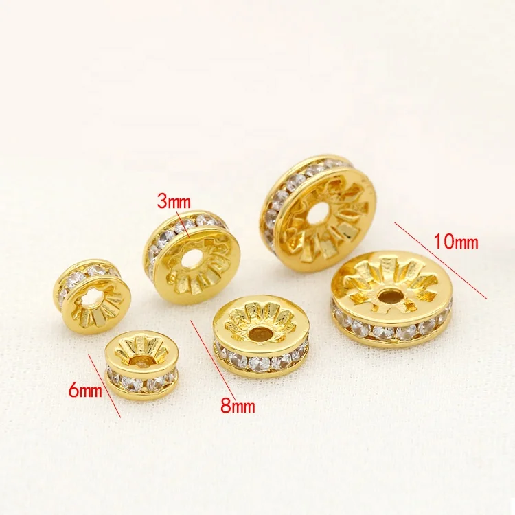 New Design 14K Gold Plated Multi Sizes Round Spacer Beads for Jewelry Making