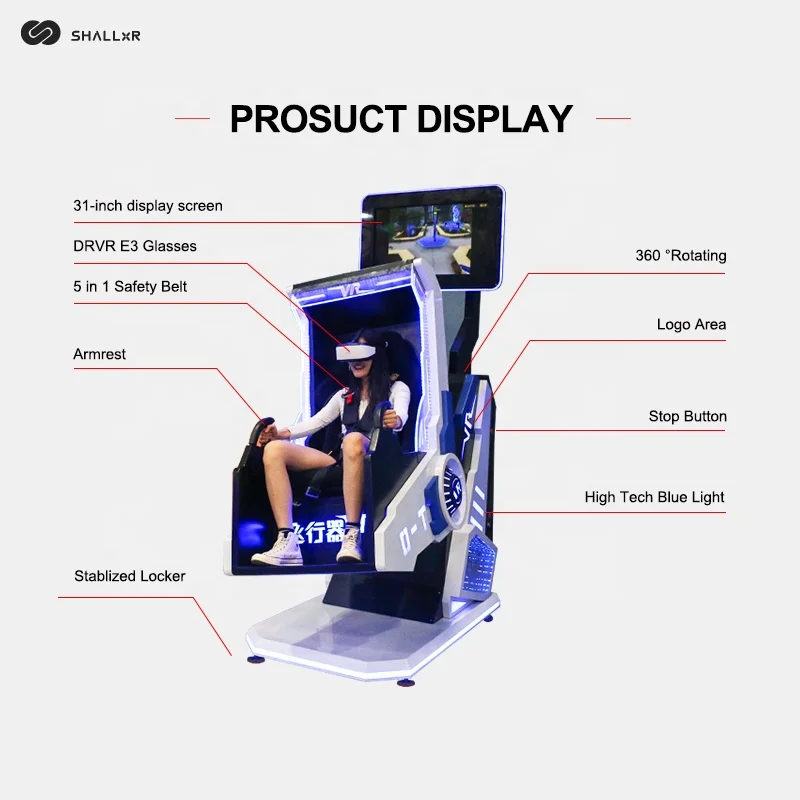 ShallxR 9D 5D 7D 3D Virtual Reality Glasses VR Flight Simulator 360 Seat With Motion Chair