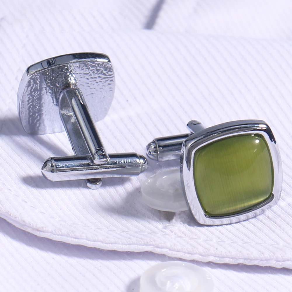 
Amazon Best Selling Marble Cat Eye Stone Cufflinks Men Cufflinks For Shirt 