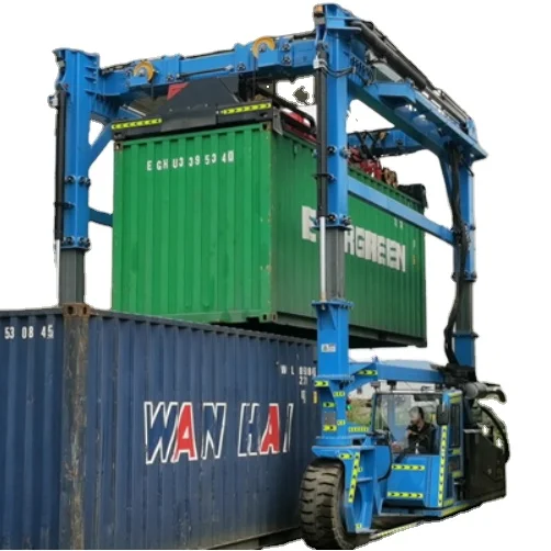 Portable 20ft 40 feet hydraulic mini mast mobile travel lift straddle carrier containers lifting gantry cranes for port