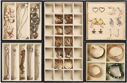 High quality jewelry display holder necklace jewelry display stackable jewelry organizer trays with lid.