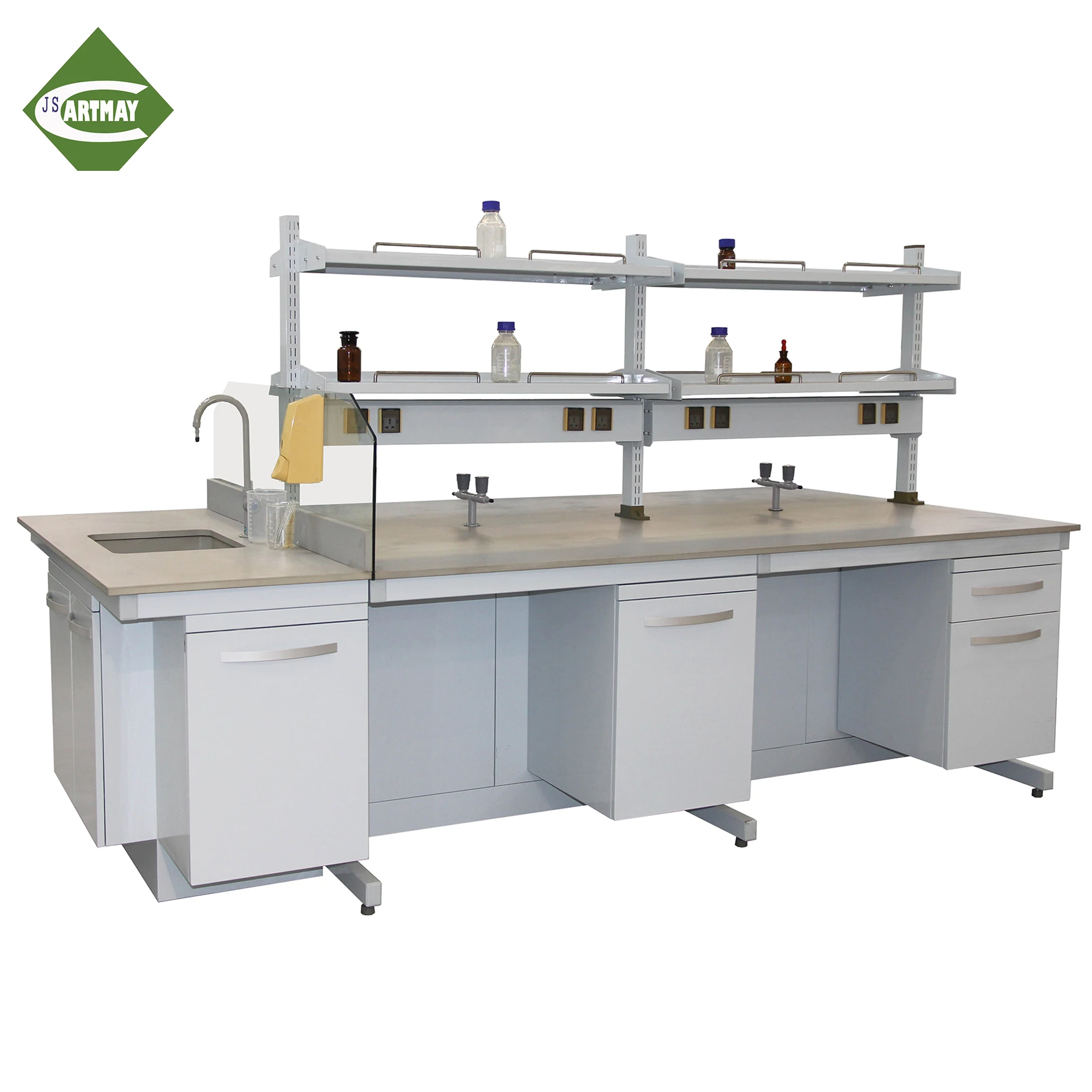 CARTMAY Manufacturers Laboratory Furniture Fume Hood Bench Top Single School Student Medical Science Ceramic Lab Tables