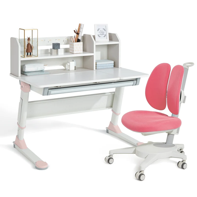 2M2KIDS Modern Study Desk Child Adjustable Table for Study Ergonomic Solid Wood Kid Desk Study Adjust Bedroom Furniture