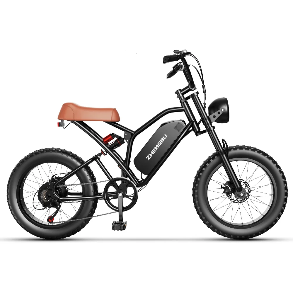 Горячая Распродажа ZHENGBU EUY S4 20 дюймов 1000 Вт 48 в 10 Ач 15 Ач 20 Ач электровелосипед Горный полный подвесной толстые шины Ретро винтажный Электрический велосипед