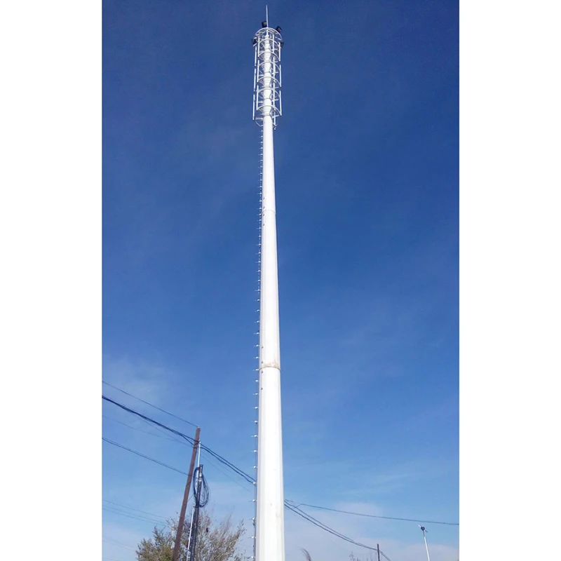 30m Galvanized Steel Single Mast Communication Antenna Mono Poles Cell Phone Radios Monopole Tower