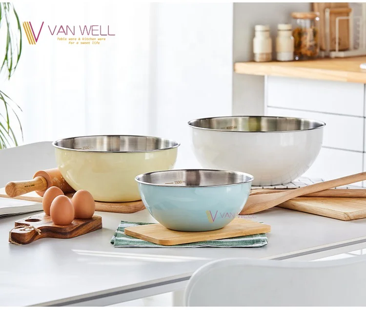 Stainless Steel Mixing Bowls Set Nesting Bowls Kitchen colorful Food Storage Organizers Ecofriendly salad maker