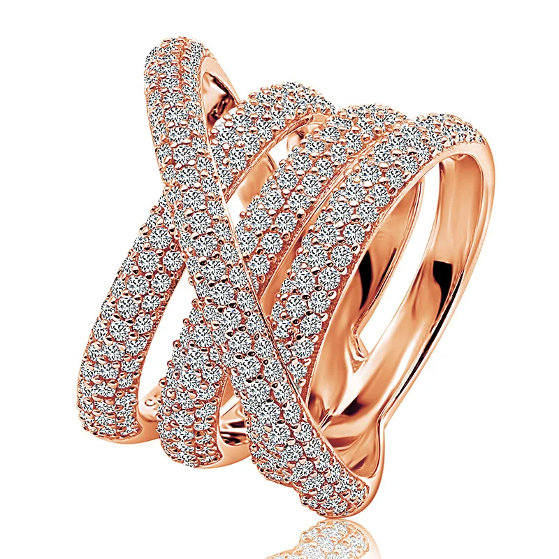 trending products 2022 silver rings aaaaa cubic zirconia bling jewelry luxury diamond s925 wedding promise rings for girls