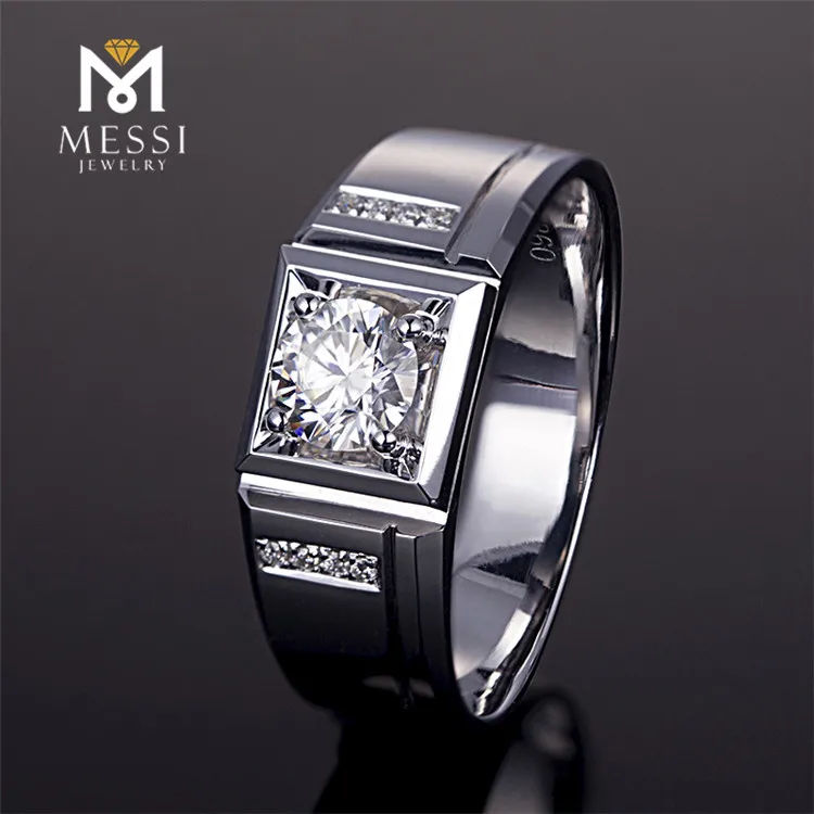 Messi Jewelry high quality 14k gold jewelry wholesale  AU750 mens moissanite rings