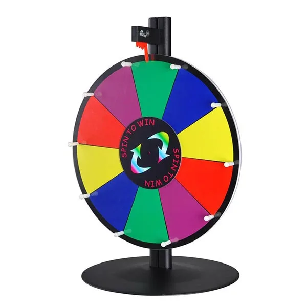 Different sizes Tabletop Color Dry Erase Prize Wheel Iron Stand Colorful Prize Wheel Advertising Prize Fortune Wheel