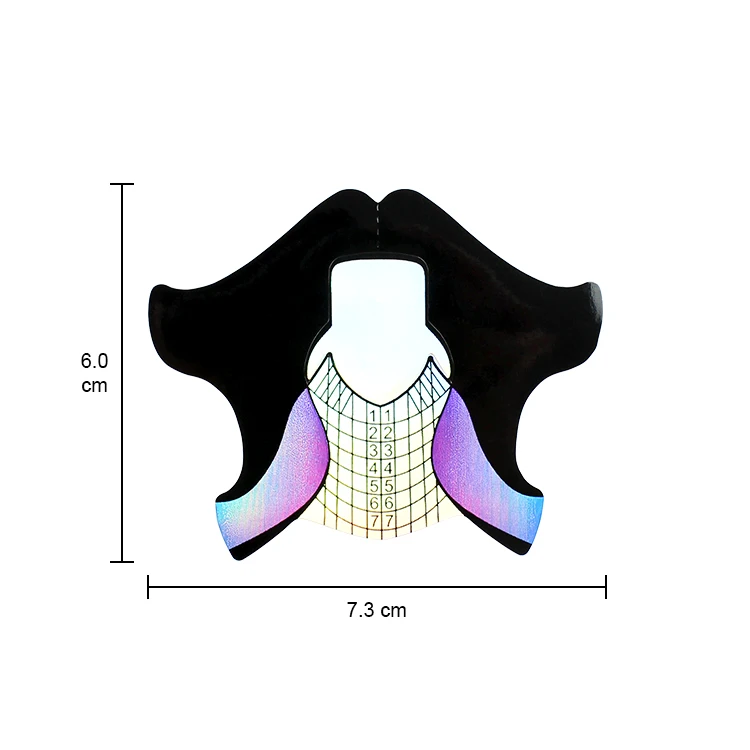 Custom logo 3D Holographic Aluminium Nail Extension Form UV Gel butterfly Nail Tip Extension Form